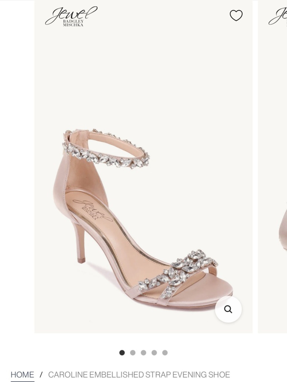 Jewel Badgley Mischka Champagne Satin Crystal-Ankle Strap Stilettos